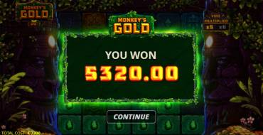 Monkey's Gold xPays: Выигрыши